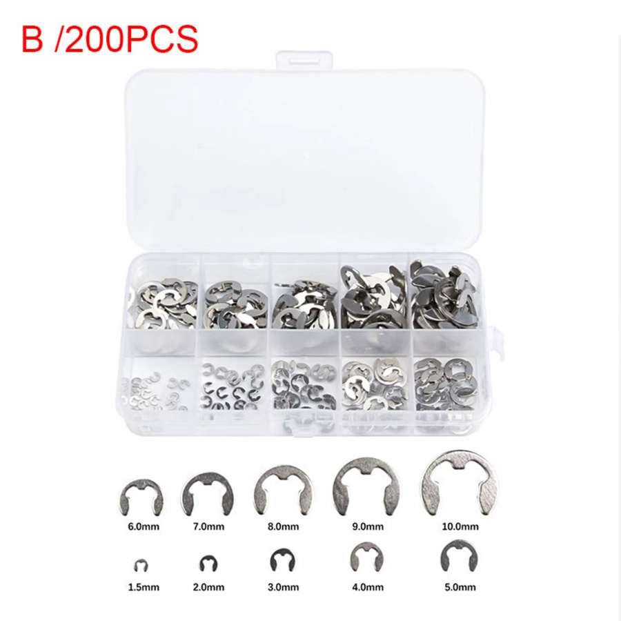 Edelstahl E-Clip Sicherungsring Werkzeug-Set für Wellen in Silber - Bild 4