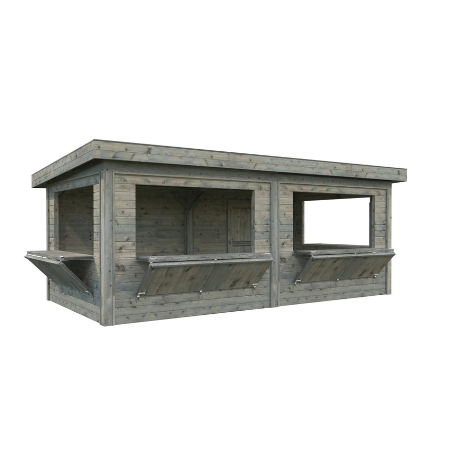 Marktstand Palmako Lenna Set 312 aus Fichtenholz in Grau mit Pultdach, B: 588 cm, H: 245 cm, T: 300 cm - Bild 2