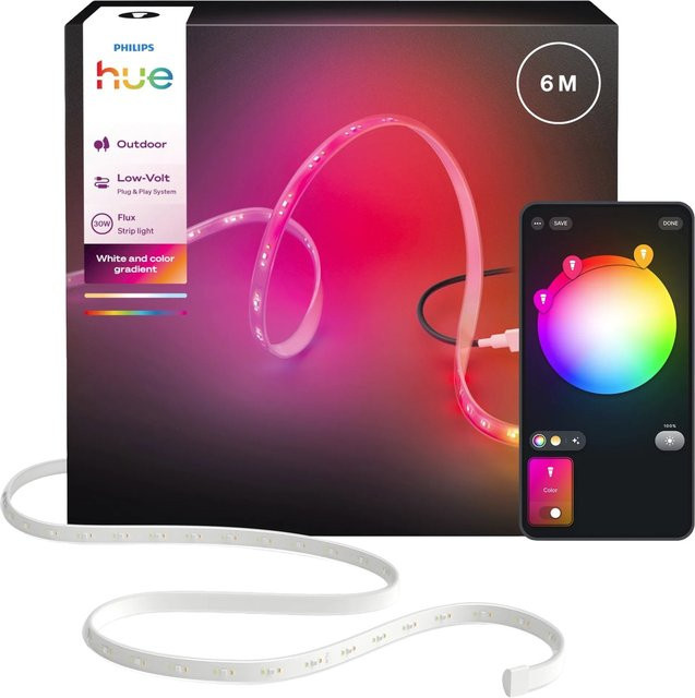 Philips Hue Outdoor-Lightstrip LED RGBW Multicolor und Weiß, 6 m Länge, 30 W - Bild 1