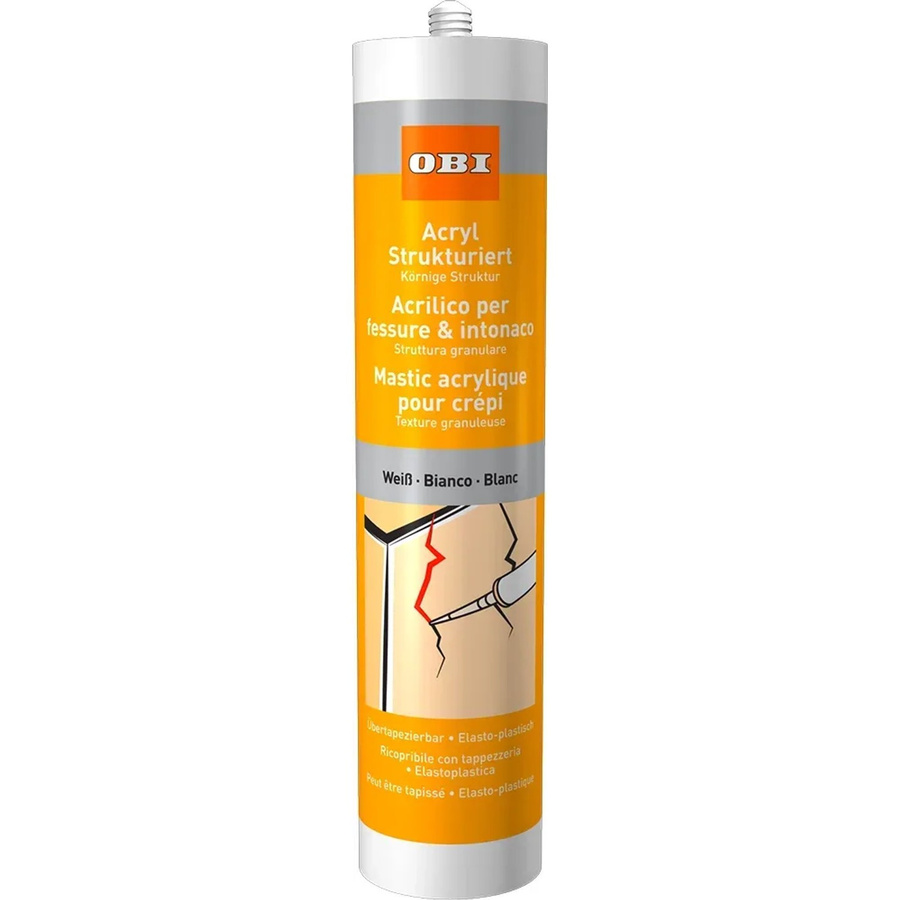 OBI Acrylfarbe Weiß strukturiert aus Synthetikharz 310 ml - Bild 2