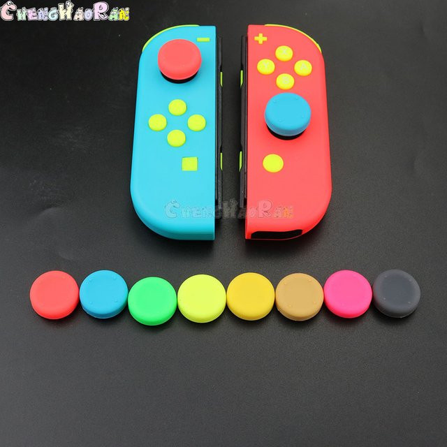 ChengHaoRan 2 Stück Silikon-Anti-Rutsch-Thumbstick-Kappen für Nintendo Switch Joy-Con Controller in Multicolour - Bild 1