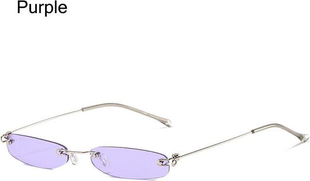 Yu653ang Sonnenbrille, randlos, rechteckig, Unisex, purple, beige - Bild 1