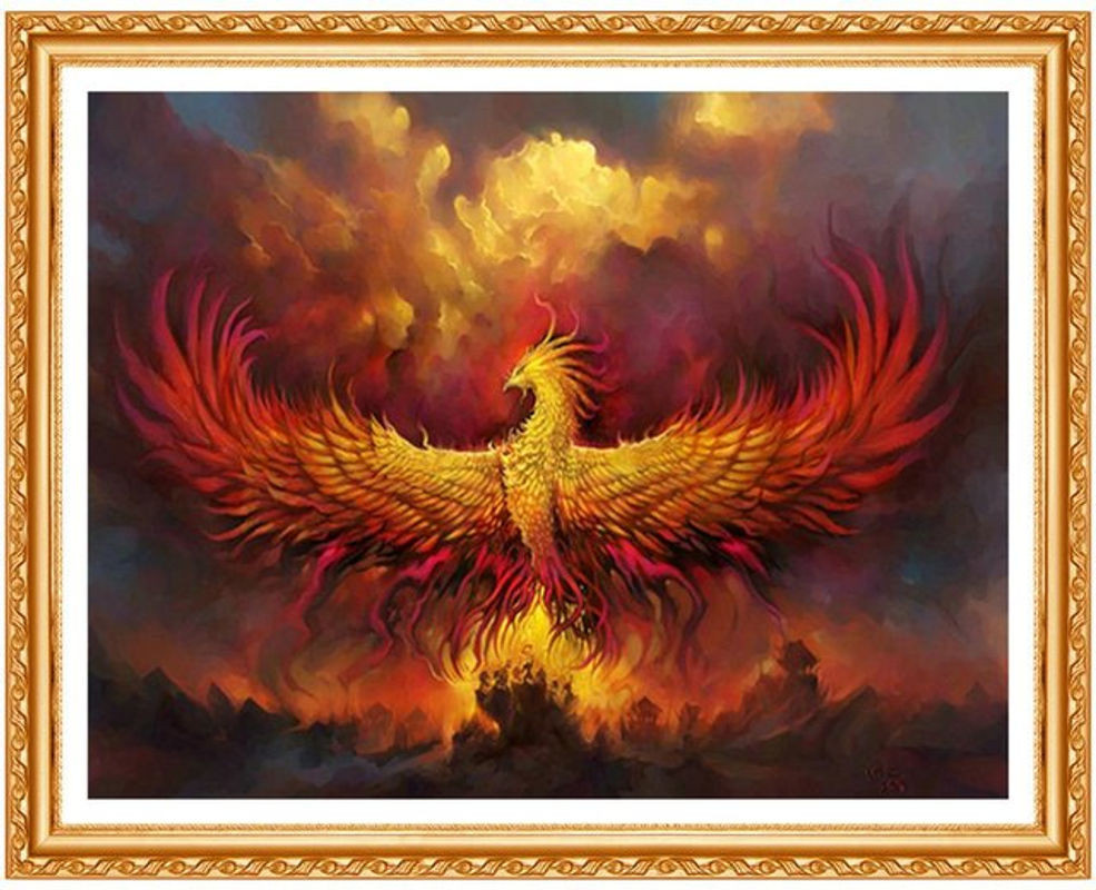 FIYO Diamond Painting Set Fire Phoenix Motiv, Mehrfarbig, B/H: 20 x 30 cm - Bild 1