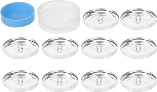 GoolRC DIY Stoffbeutel-Bezugsknöpfe-Set aus Metall und Gummi, rund, Farbe: Silber, Durchmesser: 40 mm - Bild 1