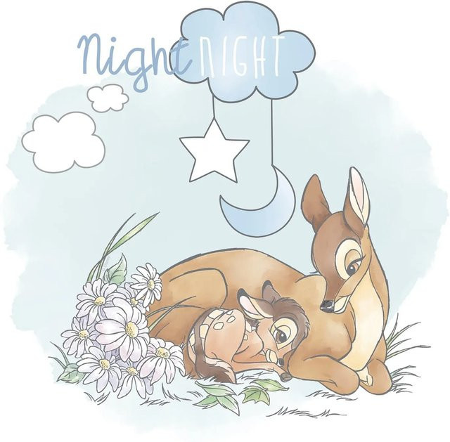 Komar Wandbild Bambi Good Night, bunt, B/H: 30 x 40 cm - Bild 1