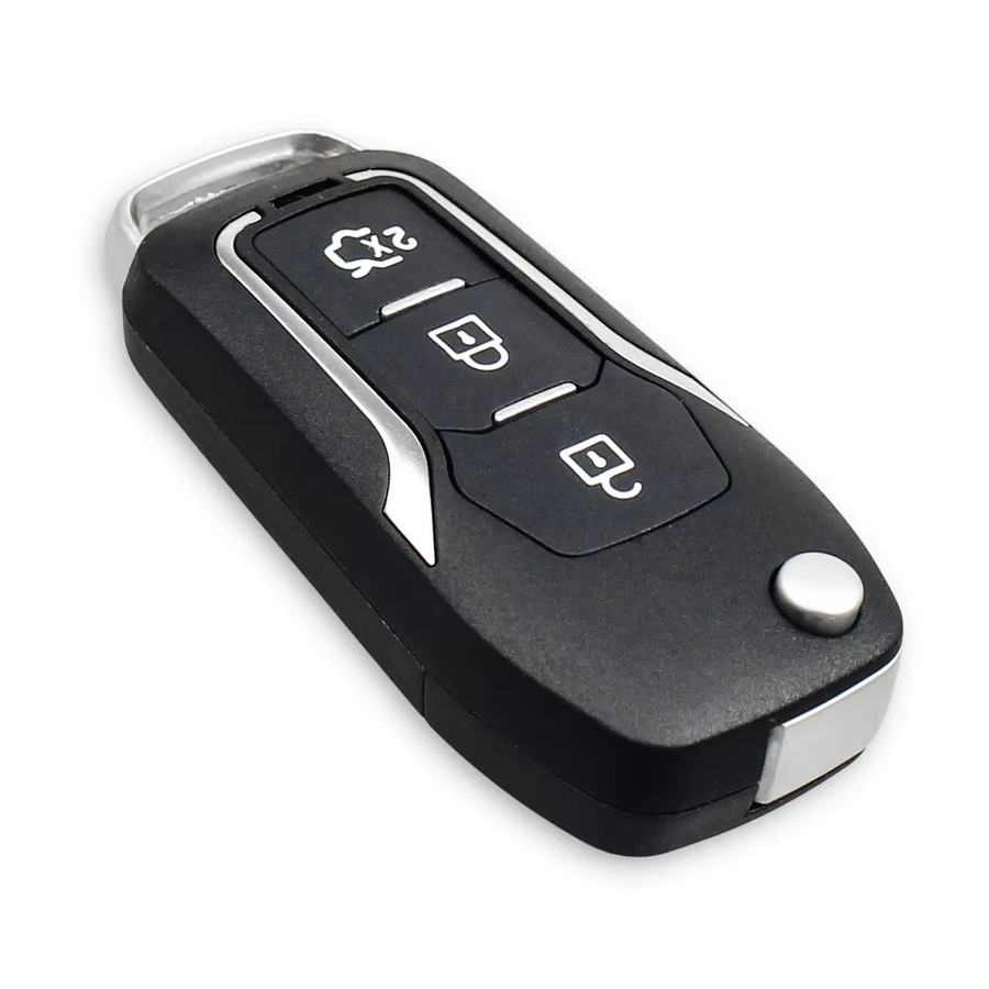 Keyyou Modifiziertes Schlüsselgehäuse für Ford Focus und Fiesta 2013, HU101 Blade Version, Klappbares Autoschlüssel Etui, Schwarz - Bild 2