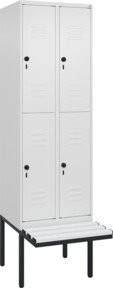 C+P Doppelstock-Spind Classic PLUS Sitzbank mit 2 Abteilen, B/T/H: 212 x 60 x 81,5 cm, Farbe: Anthrazit/Grau/Weiß - Bild 1