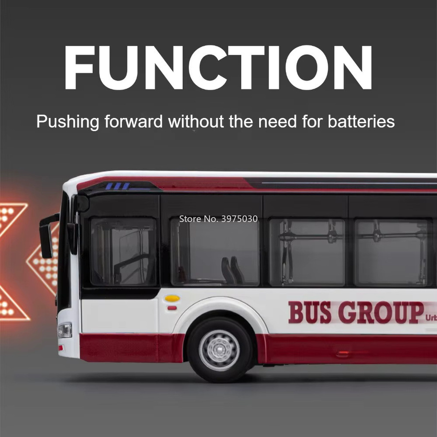 MAKEDA Neue Energie-Busmodelle, Druckguss-Spielzeugautos, 1:42, Licht und Musik - Bild 4