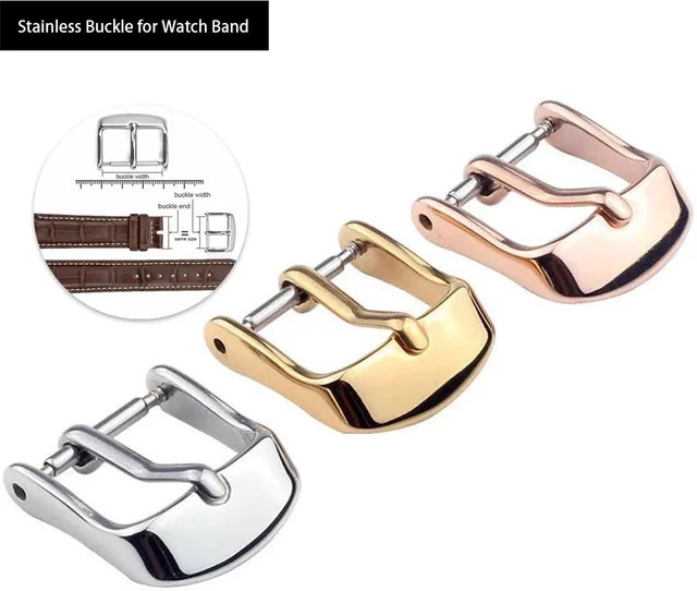 CAOWTAN Uhrenschnalle Edelstahl, Dornschließe, Gold, Silber, Roségold, Unisex - Bild 1