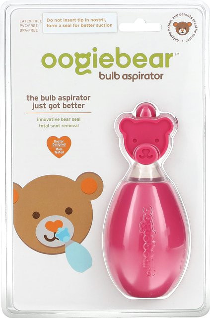 oogiebear Nasensauger aus Silikon in Rosa und Weiß, BPA-frei, manueller Bulb-Nasensauger - Bild 1