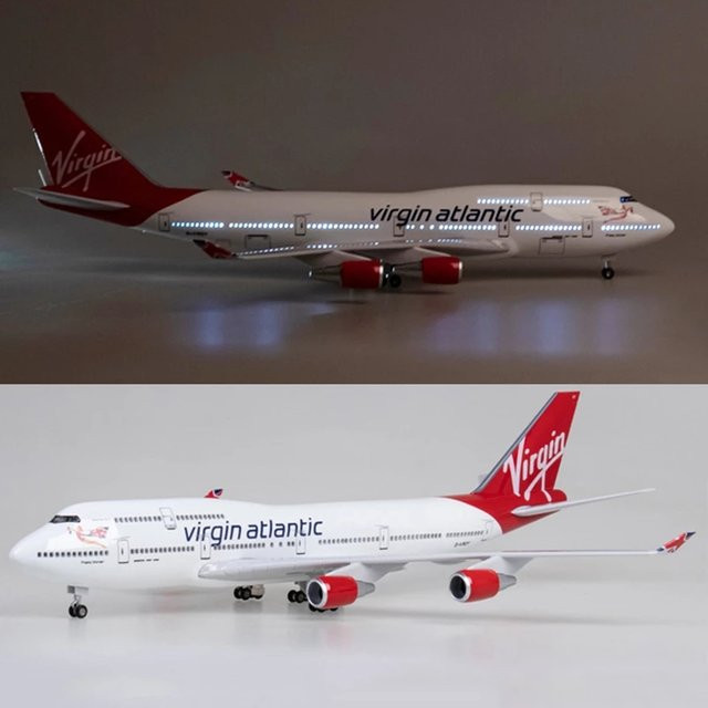 ZOCO B747 Virgin Atlantic Flugzeugmodell, 1:150, mit Beleuchtung & Standfuß - Bild 1