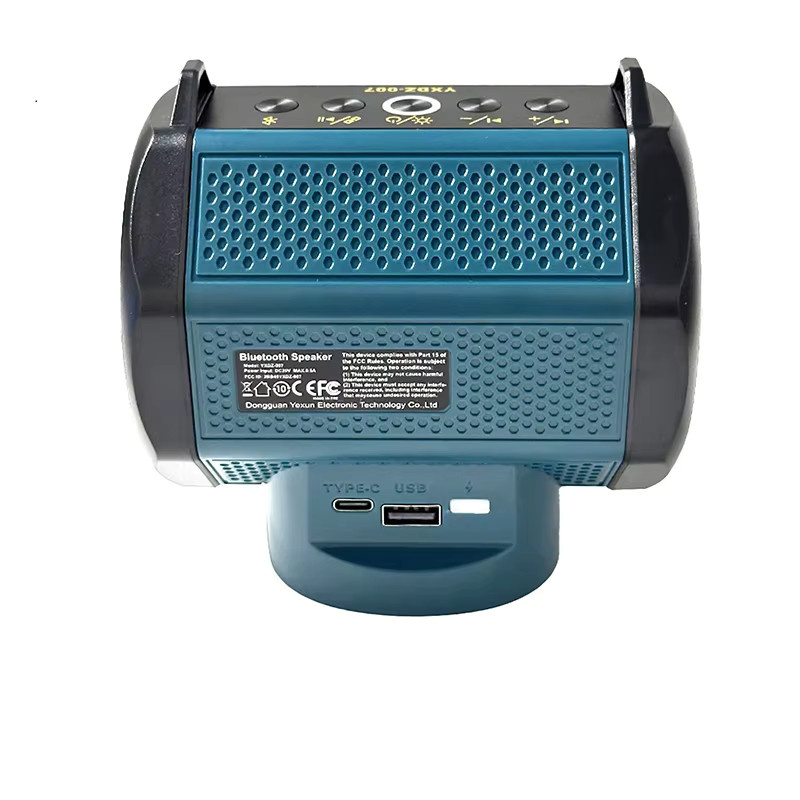 Tragbarer Bluetooth-Subwoofer AyeBeau mit FM-Radio und Bass-Lampe in Blau - Bild 2