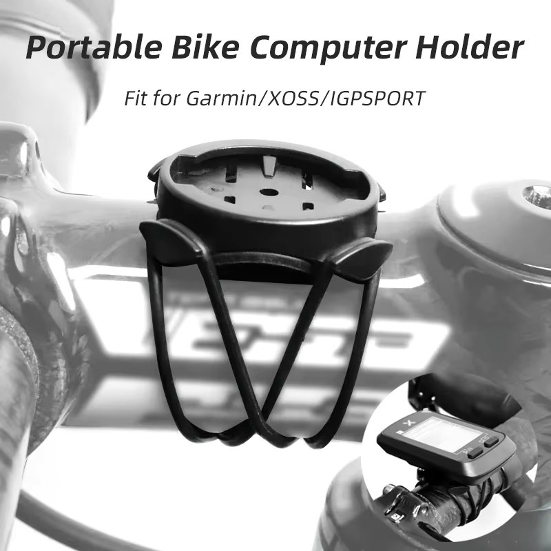 Universal Mountainbike Computer Halterung Ultraleicht Fahrrad Tacho Stand Adapter für Garmin, XOSS und iGPSPORT in Schwarz - Bild 3