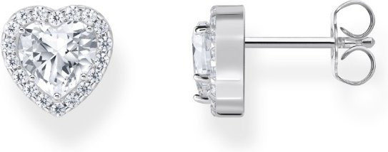 Thomas Sabo Halo-Ohrstecker, Herzform, 925 Silber, Zirkonia, Damen - Bild 1