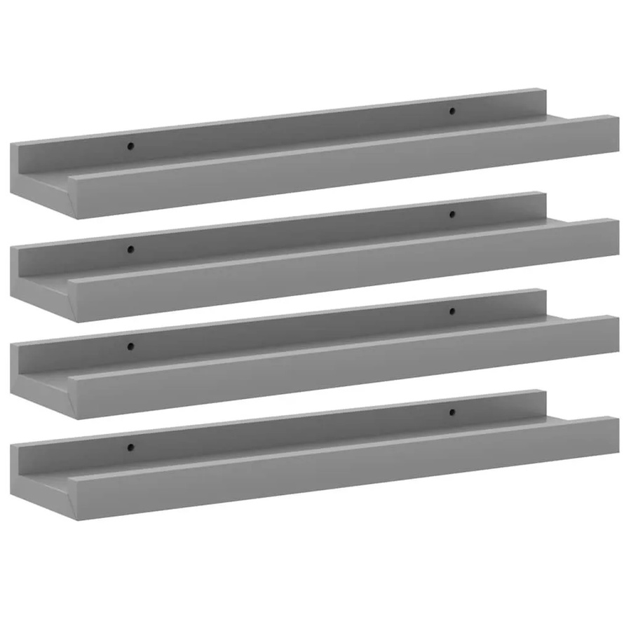 vidaXL Wandregale Set 4 Stück Grau B/H/T: 40 x 9 x 3 cm - Bild 2