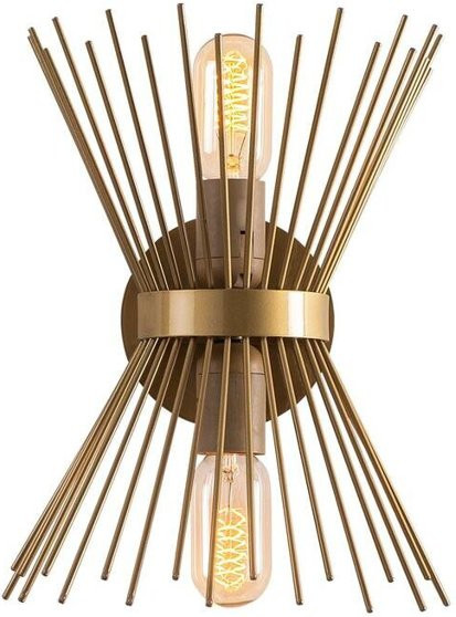 Opviq Wandleuchte Kirpi in Gold aus Eisen mit 1 E27 Fassung, B/H/T: 16 x 33 x 16 cm - Bild 1