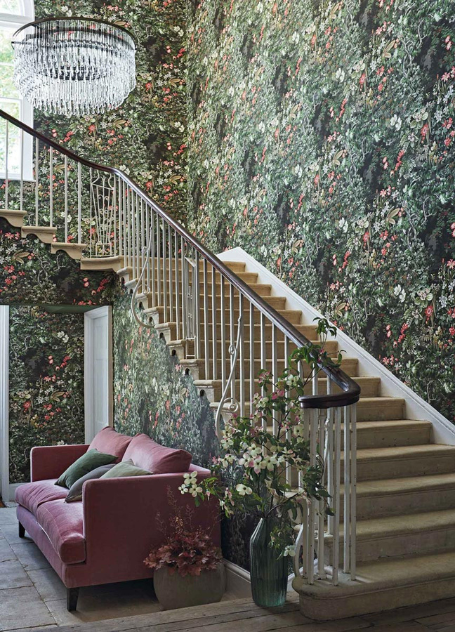 Cole & Son Tapete Woodland in Dunkelgrün mit floralem Naturmotiv als Vlies-Tapete - Bild 1