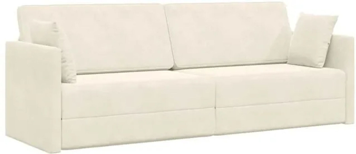 Modernes Schlafsofa von vidaXL aus Samt in Beige, B/T/H: 213 x 70 x 77 cm - Bild 1