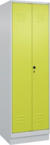 C+P Wäsche-Spind Classic PLUS mit Sockel und 2 Abteilen, grau/grün, B/T/H: 60 x 50 x 195 cm - Bild 1