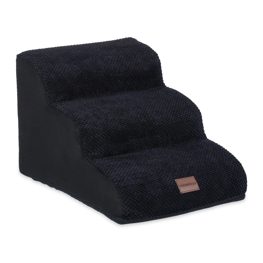 Relaxdays Hundetreppe mit 3 Stufen aus PU-Schaumstoff und Polyester in Schwarz, B/T/H: 33 x 41 x 54 cm - Bild 2