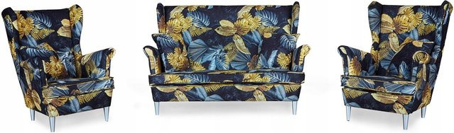 Ohrensessel ARI Print von Family Meble im skandinavischen Design mit geometrischem Muster - Bild 1