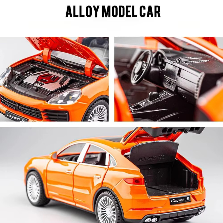 MAKEDA Cayenne Geländewagen Modell, Metall, mit Licht und Sound, Orange - Bild 2