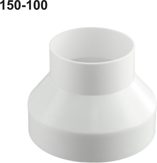 MaMa workplace Lüftungskanal Reduzierstück aus Kunststoff für Kanalventilatoren und Luftauslässe, Weiß, 150-100 mm - Bild 1