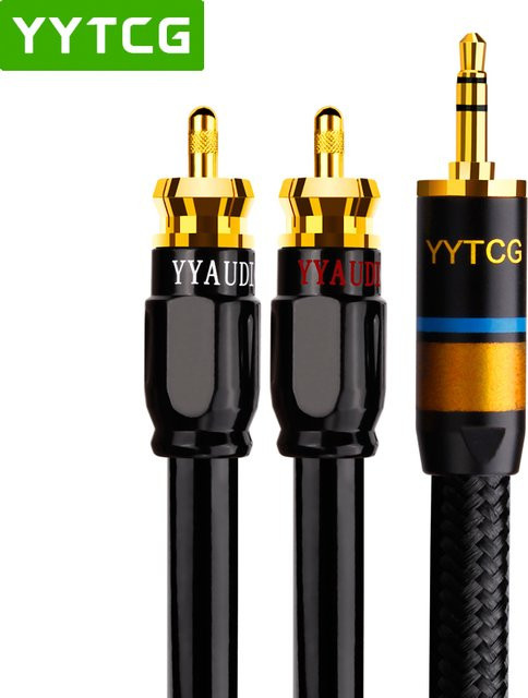 YYTCG Audiokabel 3,5 mm Klinke auf 2RCA für Mobiltelefone, Verstärker und Lautsprecher - Bild 1