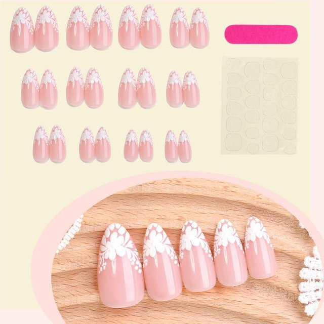 OTRESS Nagelsticker Mandelform, beige, 24 Stück, Damen - Bild 1