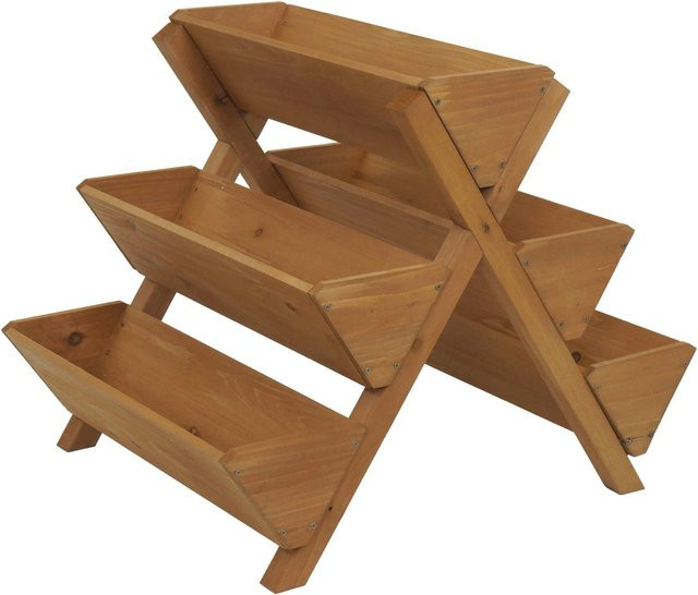 PROREGAL Pflanztreppe aus Tannenholz mit 5 Kästen in Braun, B/T/H: 56 x 56 x 70 cm - Bild 1