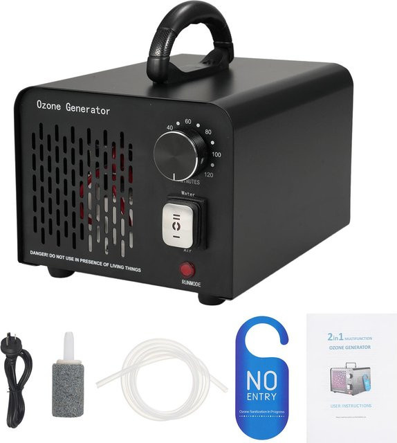 TOMTOP JMS 2-in-1 Ozongenerator mit Luft- und Wassermodus, 10.000 mg/h O3 Ozonmaschine und Ionisator als Luftreiniger, Schwarz - Bild 1