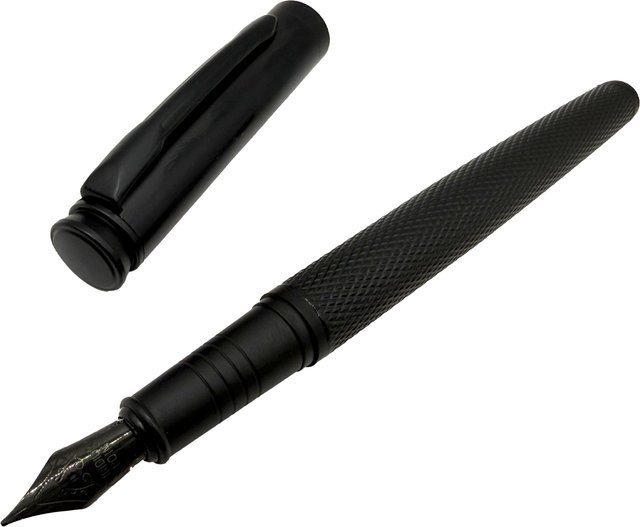 Forest Füllfederhalter in Mattschwarz mit extrafeiner 0,38-mm-Feder inklusive Tintenkonverter und Metallstiftetui - Bild 1
