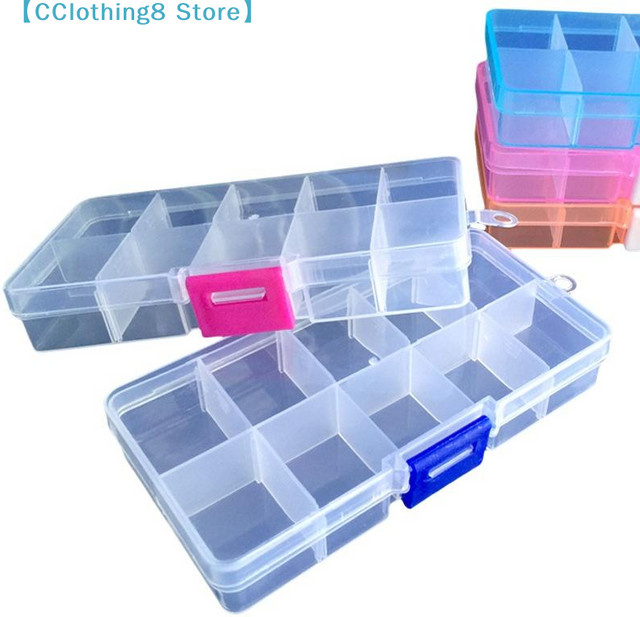 AliS8 Kunststoff-Aufbewahrungsbox mit 24 Fächern als Teile-Organizer und Schmuckhalter, transparent/orange - Bild 1