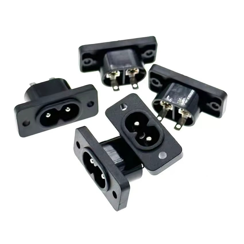 JCD C8 Steckdose auf C7 Stecker Elektrischer Verbinder Schwarz B: 3,5 cm, H: 1,5 cm, 250V AC - Bild 2