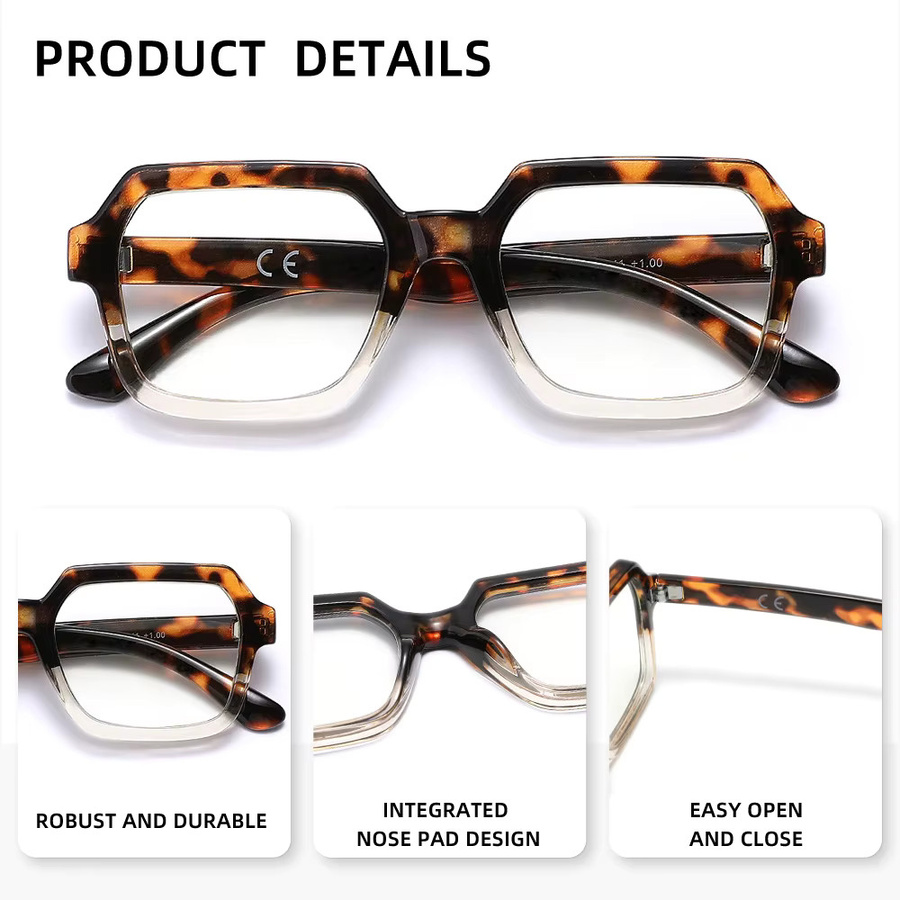 RIVIERSUN Lesebrille Damen, Vollrand, Square, Kunststoff, braun - Bild 2