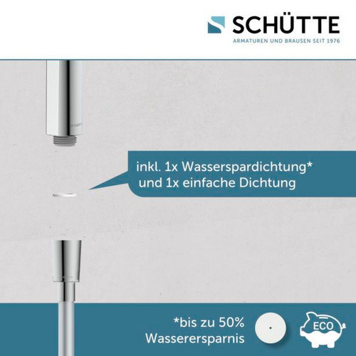 Schütte Stangenbrause-Set in Chrom, inklusive Handbrause mit Regen- und Massagefunktion zur Klebebefestigung - Bild 3