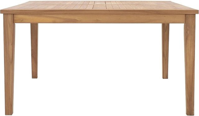 Vente-unique Gartentisch Allende aus Teakholz in Beige und Braun, quadratisch, Breite: 144 cm - Bild 1