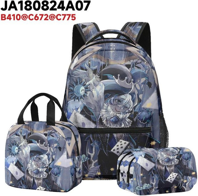 Fancy Style Studio 3er-Set Schulaccessoires mit 3D-Druck in Blau und Milchweiß - Bild 1