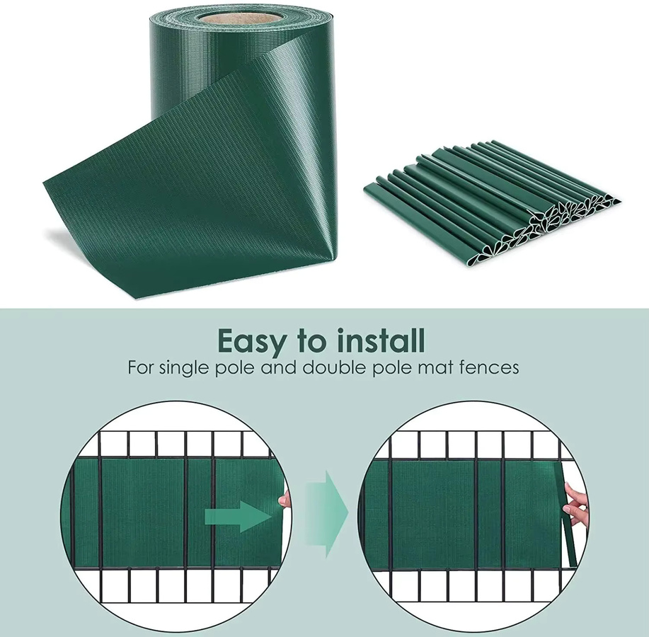 Sichtschutzstreifen für Gartenzaun aus PVC in Grau, Rolle für Doppelstangenzaun, Breite: 19 cm, Länge: 50 m - Bild 3