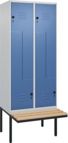 C+P Z-Spind Classic PLUS Sitzbank mit 4 Fächern und Sicherheits-Drehriegel, Buche-Hartholz, B/T/H: 212 x 80 x 81,5 cm - Bild 1