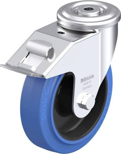Blickle LER-POEV 160R-FI-SB Stahlblech-Lenkrolle in Schwarz und Blau mit 160 mm Rad-Durchmesser und 300 kg Tragfähigkeit - Bild 1