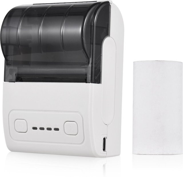 Bisofice Tragbarer Mini-Thermodrucker in Weiß mit Bluetooth und USB-Anschluss für Rechnungen und Tickets - Bild 1