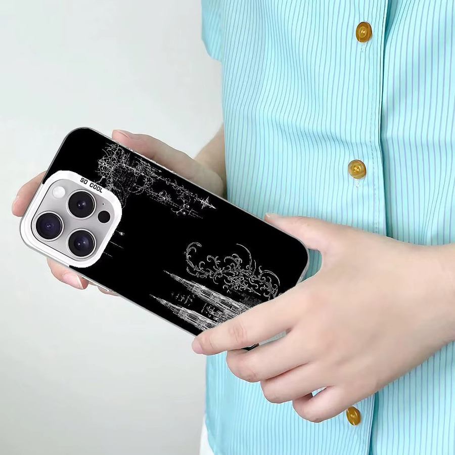 Cyber Sigil Cross Handyhülle für iPhone 11 bis 17 Pro Max, stoßfeste Abdeckung in Silber und Schwarz - Bild 6
