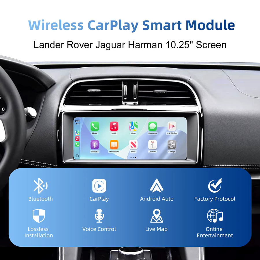 Ezonetronics Kabelloses CarPlay und Android Auto Nachrüstkit Decoder-Box für Jaguar E-Type, X-Type, XJ, XJL, F-Type und F-Pace - Bild 2