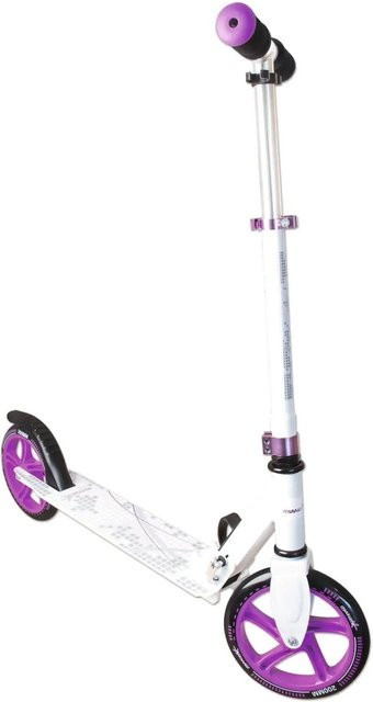 Muuwmi Aluminium Scooter Tretroller, Weiß-lila, GS-geprüft, ab 8 Jahren - Bild 1