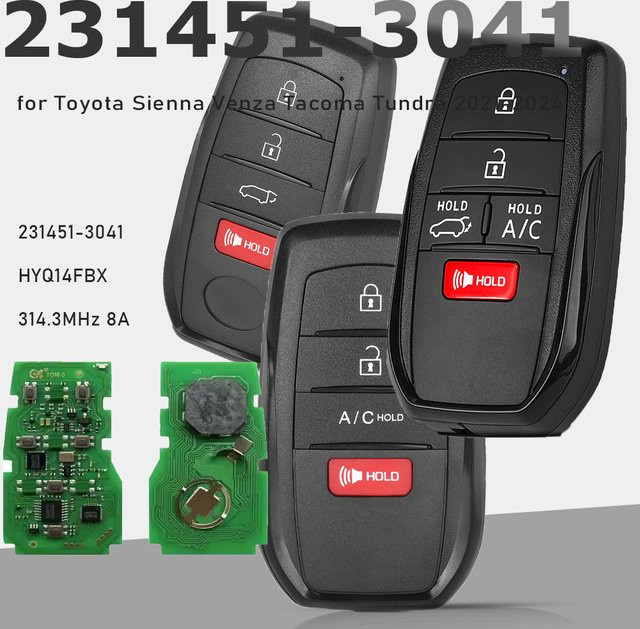 KEYECU Smart Remote Key Fob 231451-3041 HYQ14FBX 8A 314,3 MHz für Toyota Sienna Venza Tacoma Tundra 2021-2024 und BZ4X 2023-2024 - Bild 1