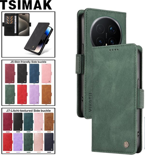 Luxuriöse Leder-Handyhülle für Honor Magic 4 5 6 7 Pro 8 Lite Magic8 8Lite Magic7 als magnetische Flip-Brieftasche in Blau - Bild 1