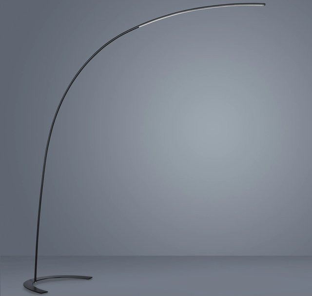 Trio LED-Bogenstehleuchte Shanghai schwarz Metall dimmbar B/H: 65 x 210 cm - Bild 1