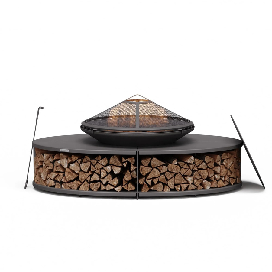 Blumfeldt Firebowl Ebeko 3-in-1 Feuerschale mit Grillfunktion und Funkenschutz in Schwarz - Bild 2