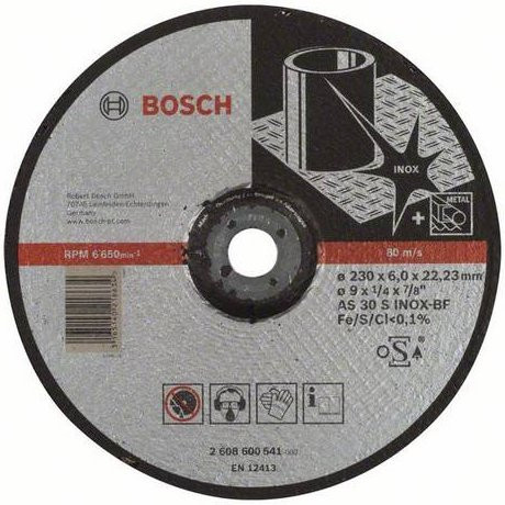 Bosch Expert for Inox Schruppscheibe gekröpft, Durchmesser: 230 mm, Bohrung: 22,23 mm, Farbe: Grau - Bild 1
